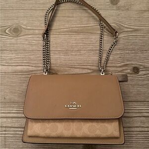 Coach Tan and Cream Crossbody Bag